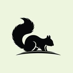 squirrel Silhouette logo design element vector template