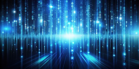 Futuristic binary code data streaming with abstract digital technology background, technology, future, data, binary code