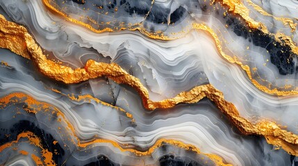 Fototapeta premium A gold and black stone with a gold line running through it