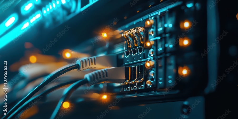 Poster wifi router connection setup technology lab closeup image modern environment technical perspective