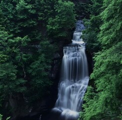 waterfall in usa country nature