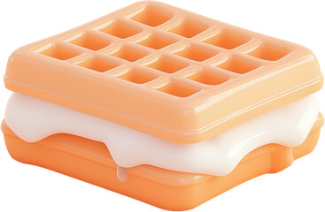 Colorful waffle-shaped toy with cream filling