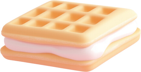 Colorful waffle-shaped toy with cream filling