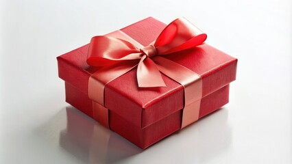 Red gift box with ribbon isolated on background, gift, box, present, ribbon, red, isolated,background