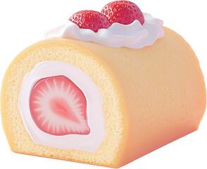 strawberry and cream roll cake