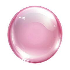 Obraz premium Shiny pink bubble on transparent background
