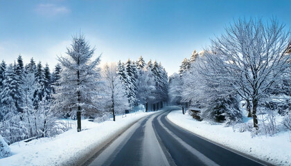 winter road and cold day

