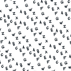 Illustrator Artwork with many letters of the English alphabet