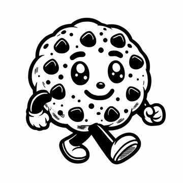 recommend clip art: Walking chocolate chip character mascot clip art vector illustration