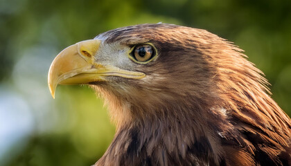 Fototapeta premium Eagle bird isolated with blur green bokeh background