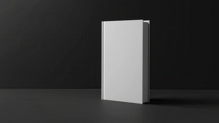 Blank White Book Mockup on Black Background - Isolated, Realistic, 3D Rendering