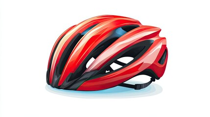 Red and Black Bicycle Helmet with White Stripes