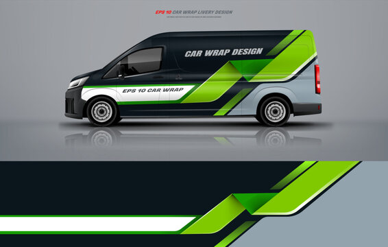 Universal Racing Car wrap livery design for vans and other types of cars with a green color combination