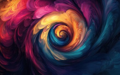 Abstract Swirling Artwork with Vibrant Colors and Dynamic Lines.