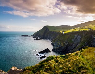 The Picturesque Coastal Cliffs and Rolling Hills of Ireland&rsquo;s Wild Atlantic Way, Offering Dramatic Sea Views, Quaint Villages, and Rich Irish Culture Along One of the World&rsquo;s Longest Coastal Routes