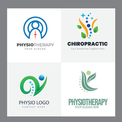 Set of gradient physiotherapy logo templates Physiotherapy logo template collection