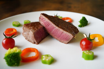 Fototapeta premium ヘレステーキ 柔らかい赤身肉