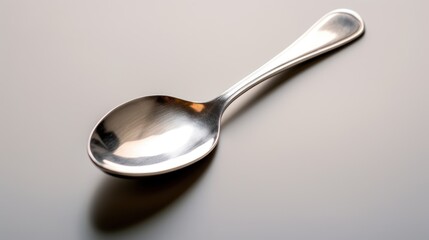Silver Spoon on White Background