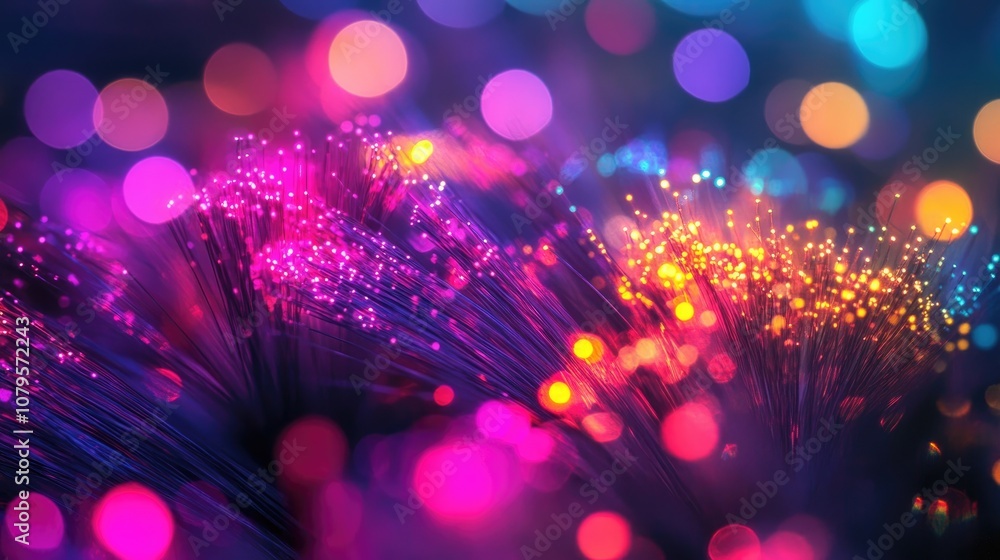 Poster fiber optic illumination source with vibrant colors and intricate patterns