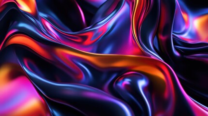 Obraz premium Abstract Liquid Swirls of Blue, Red, and Orange - Modern Digital Art Background.