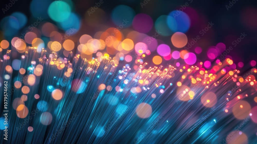 Poster fiber optic illumination source with vibrant colors and intricate patterns