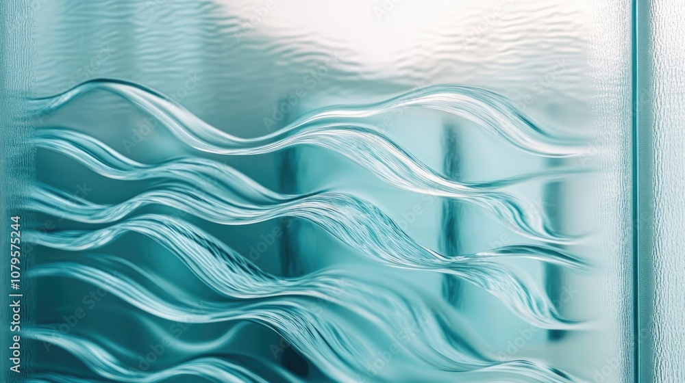 Poster striking wave pattern on a window surface