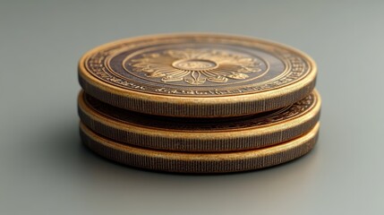 3d cartoon style chinese golden coins 3d rendering