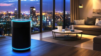 Modern Smart Speaker in Stylish Living Room