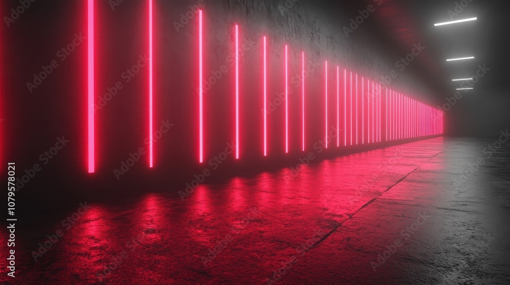 Aufkleber abstract glowing neon lines background 3d rendering