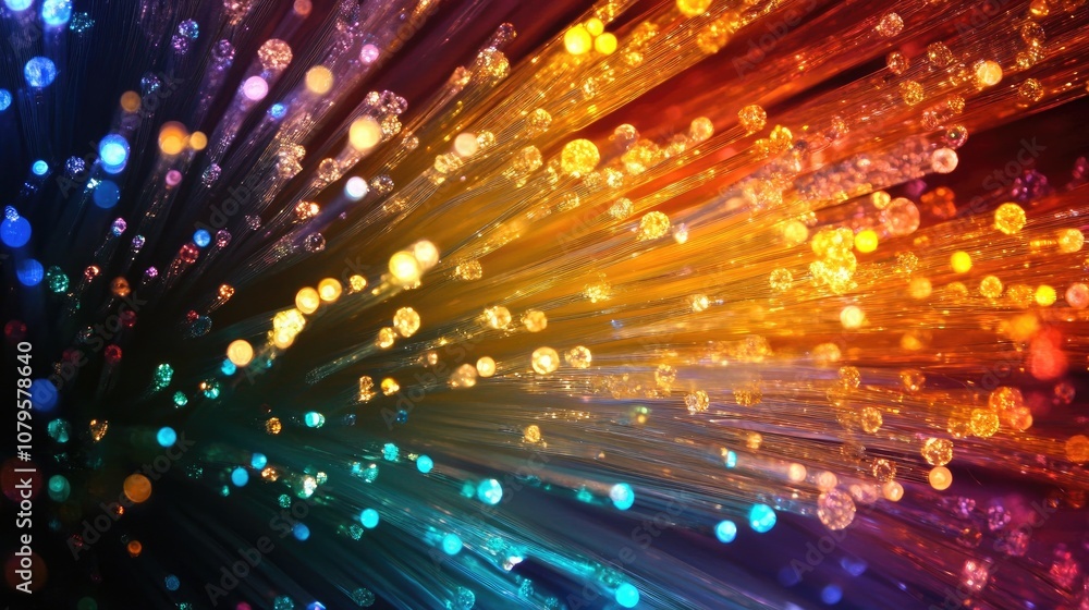 Poster fiber optic illumination source with vibrant colors and intricate patterns
