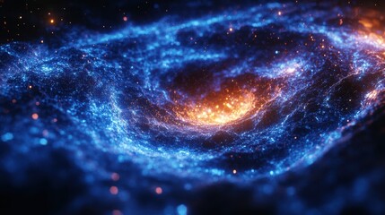 Obraz premium blue glowing radial lines magical lines 3d rendering