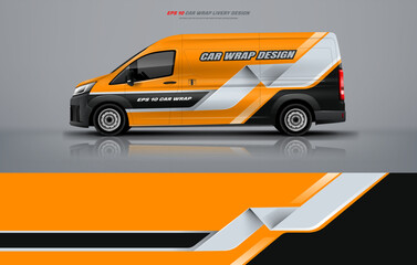 Universal Racing Car wrap livery design for van and other types of cars with yellow background