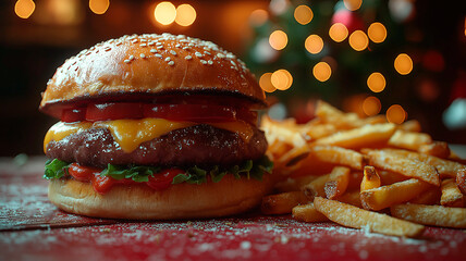 burger and fries for christmas
