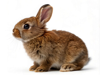 Obraz premium rabbit on white background. rabbit, animal, bunny, isolated, pets, mammal, fur, fluffy, pet, white, easter, brown, hare, small, baby, cute, domestic, furry, animals, rabbits, rodent, farm, grey, young