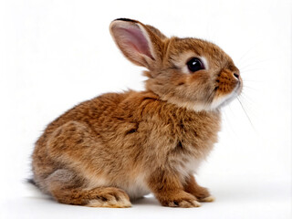 Obraz premium rabbit on white background. rabbit, animal, bunny, isolated, pets, fur, mammal, pet, white, easter, fluffy, hare, brown, animals, small, baby, domestic, cute, furry, rabbits, rodent, farm, gray, studi