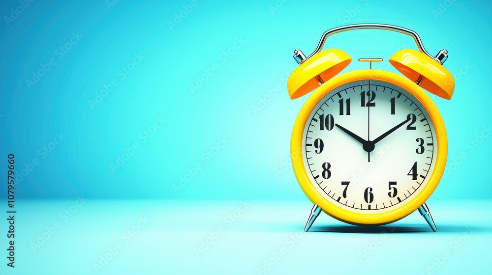 Poster alarm clock with countdown timer at center for a website isolated random pastel color background