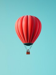 Fototapeta premium Vibrant Hot Air Balloon Soaring in Tranquil Sky Captivating Scenic Adventure for Leisure