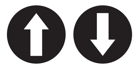 Up and down arrow. Up and down arrow vector design illustration. Black up, down arrow set.