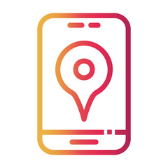 gps tracking Line Gradient Icon