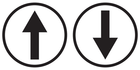 Up and Down Arrow Icon. Dual Direction Indicator for User Interface.