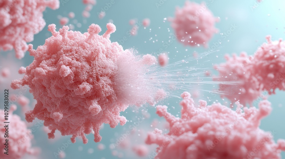 Aufkleber dispersed corona viruses with aiming target 3d rendering