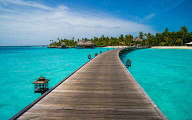 photo of the bridge along the coast of the island resort