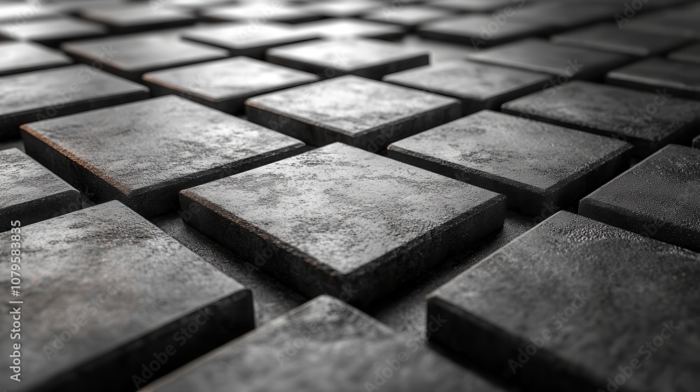 Poster empty ground with creative geometry background 3d rendering