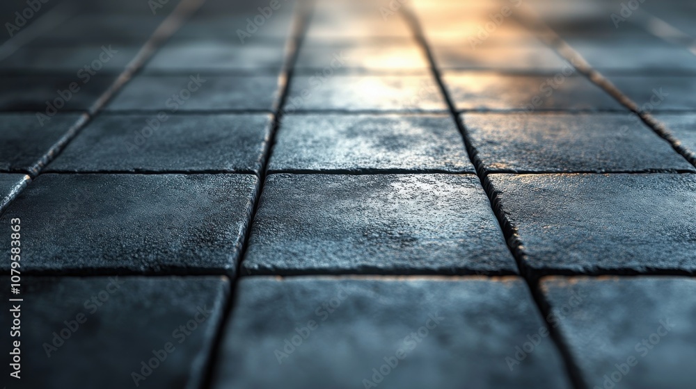 Poster empty ground with creative geometry background 3d rendering