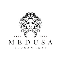 medusa logo design element vector template
