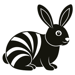 Christmas Peppermint Rabbit Illustration.