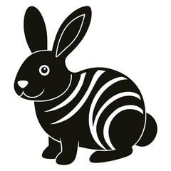 Christmas Peppermint Rabbit Illustration.