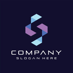 letter S tech logo design element vector template