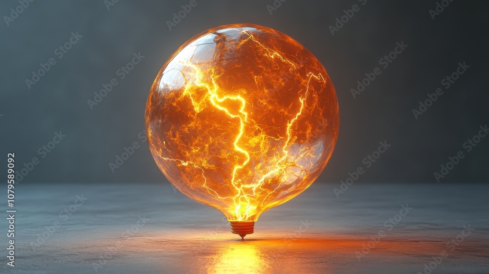 Poster inflatable soft lightning balloon 3d rendering