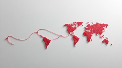 Red String World Map